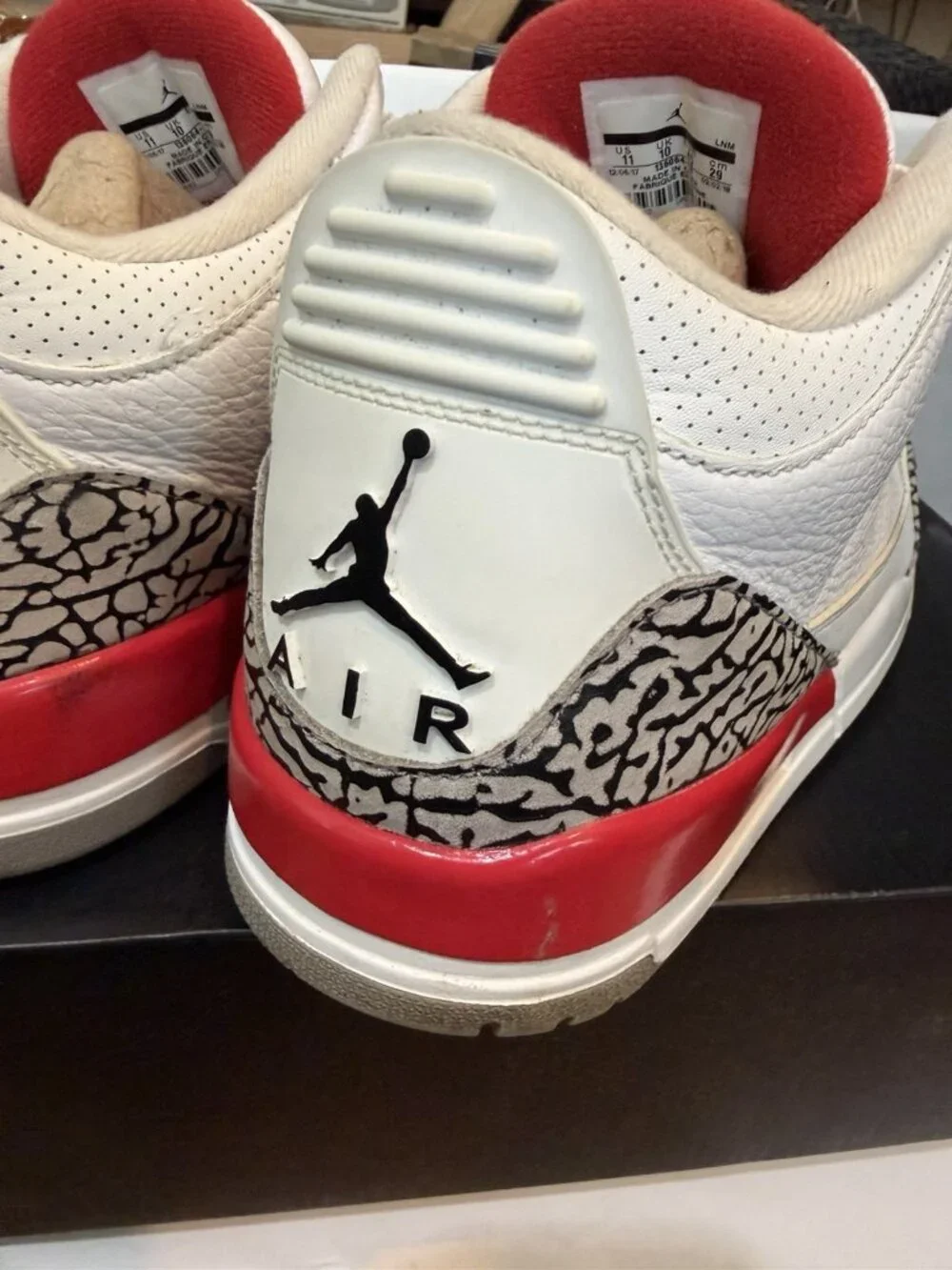 Air Jordan 3 Katrina Hall of Fame Fire Red Men's Size 11 White W/ Box